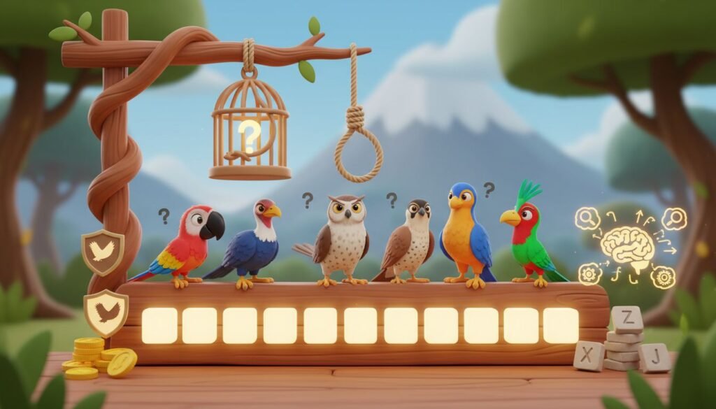 Jogo da Forca Aves Nível Difícil