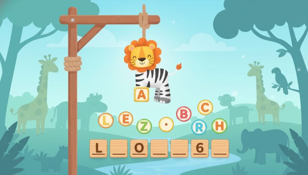 Jogo da Forca Infantil de Animais